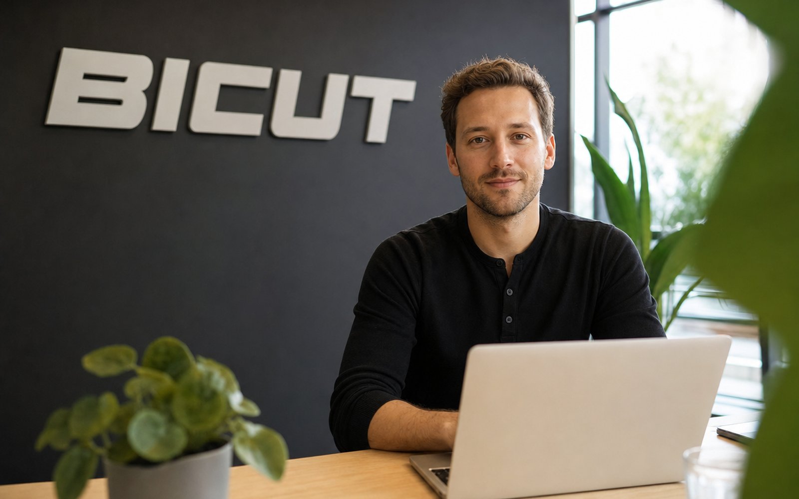 Bicut Terminal running on the Flux chart engine — dense candle chart with order book and ticket